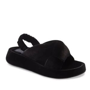 Jeffrey Campbell Sying Slingback Velvet Platform Sandals Knotted 7.5